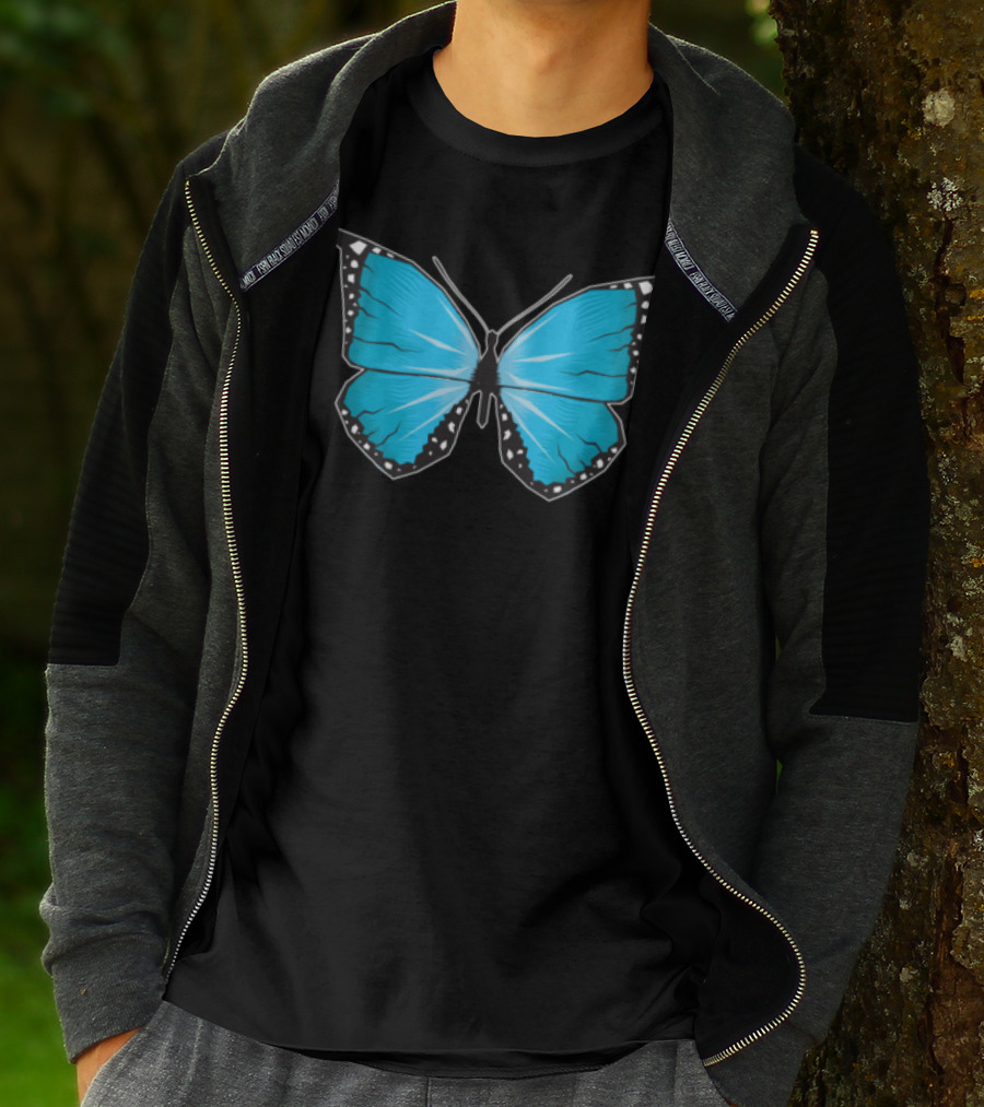 Blue Butterfly Aesthetic Soft Grunge T-Shirt