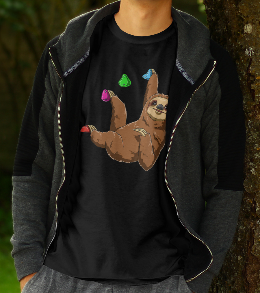 Chilled Sloth Climbing Bouldering Holds T-Shirt