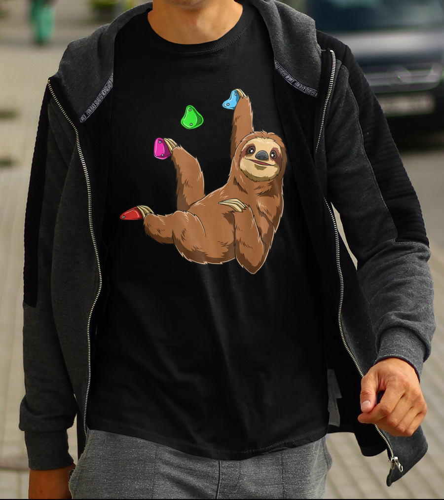 Chilled Sloth Climbing Bouldering Holds T-Shirt