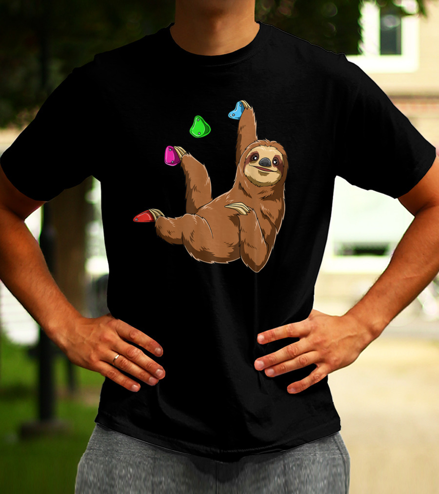 Chilled Sloth Climbing Bouldering Holds T-Shirt