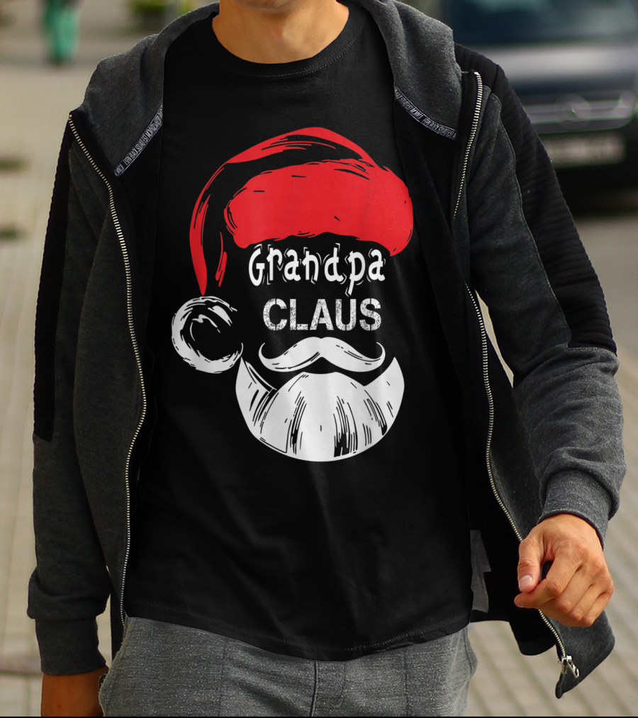 Grandpa Claus Christmas Grandpa Santa Beard Hat T-Shirt