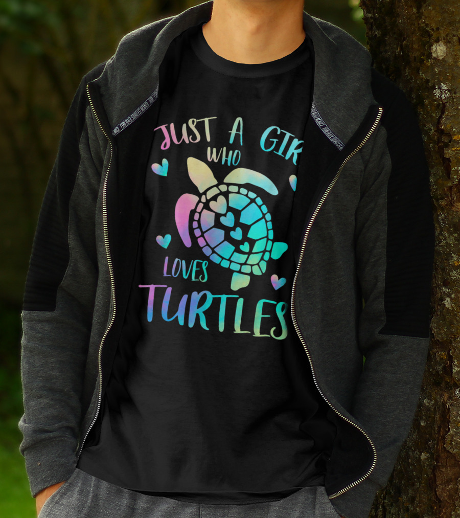Just A Girl Who Loves Turtles Pastel Watercolor Turtle T-Shirt