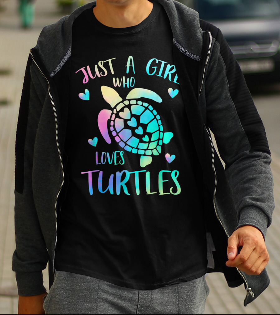 Just A Girl Who Loves Turtles Pastel Watercolor Turtle T-Shirt