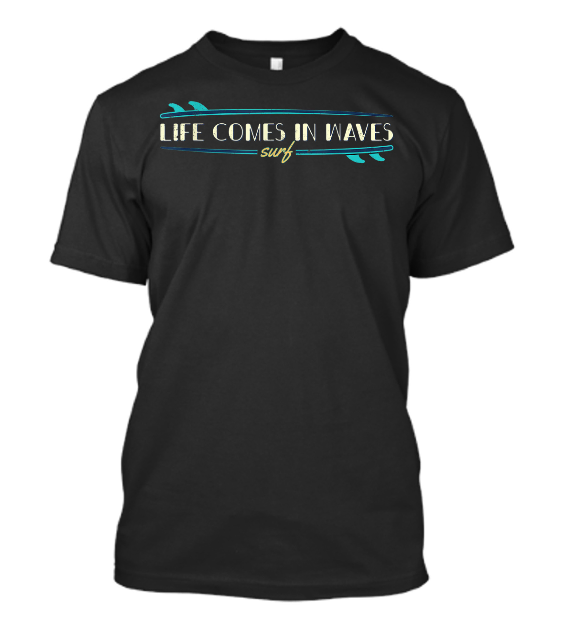 Life Comes In Waves Surf Vintage Surfers Tee Waves T-Shirt