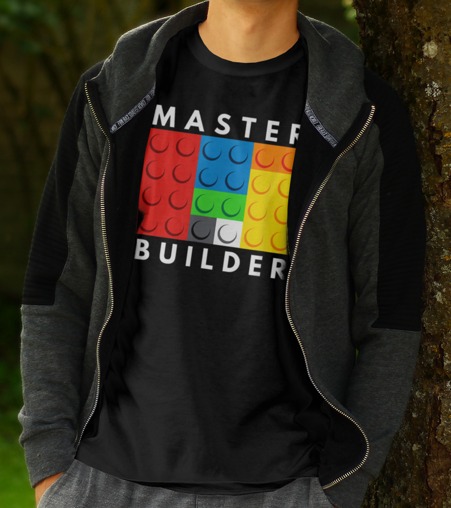 Master Builder Building Blocks Colorful Brick T-Shirt