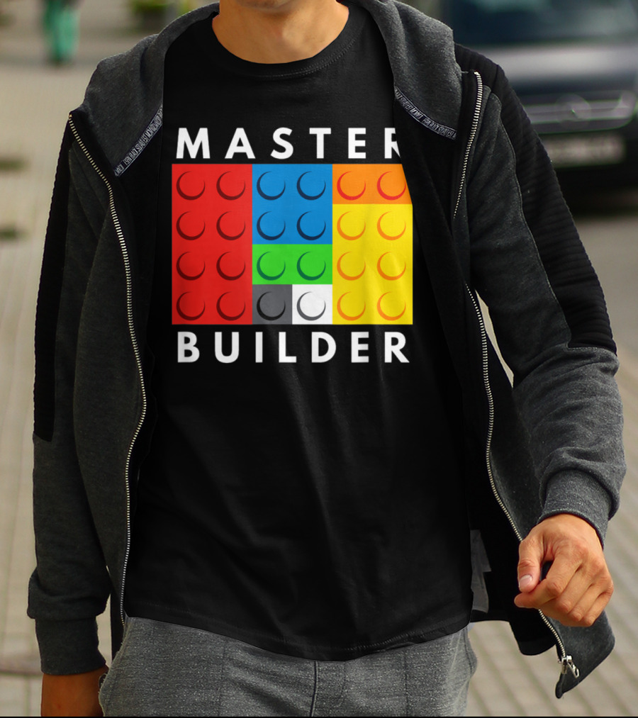 Master Builder Building Blocks Colorful Brick T-Shirt