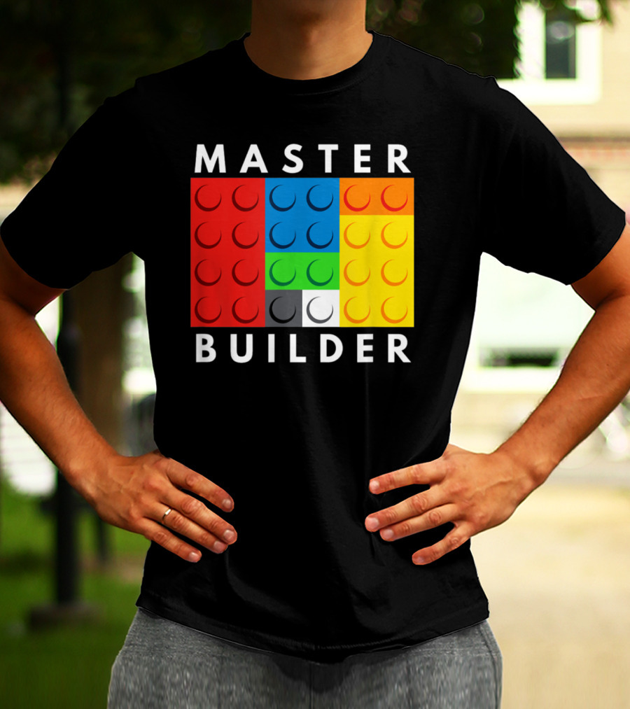 Master Builder Building Blocks Colorful Brick T-Shirt