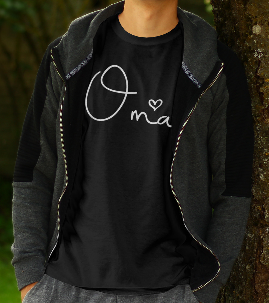 Oma Grandma Christmas Mother's Day Papa Heart T-Shirt