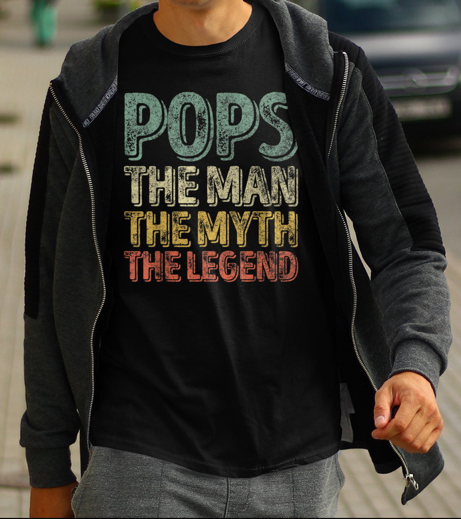 Pops The Man The Myth The Legend Christmas Papa T-Shirt