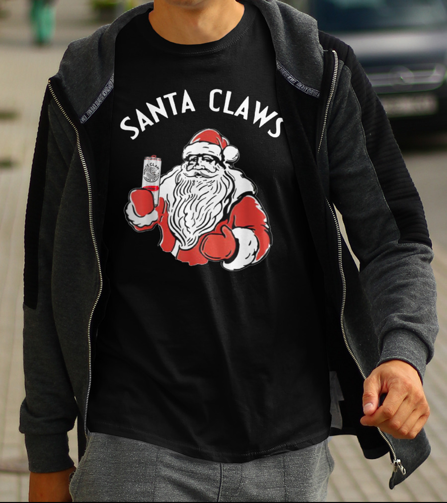 Santa Claws Christmas White Claw Santa T-Shirt