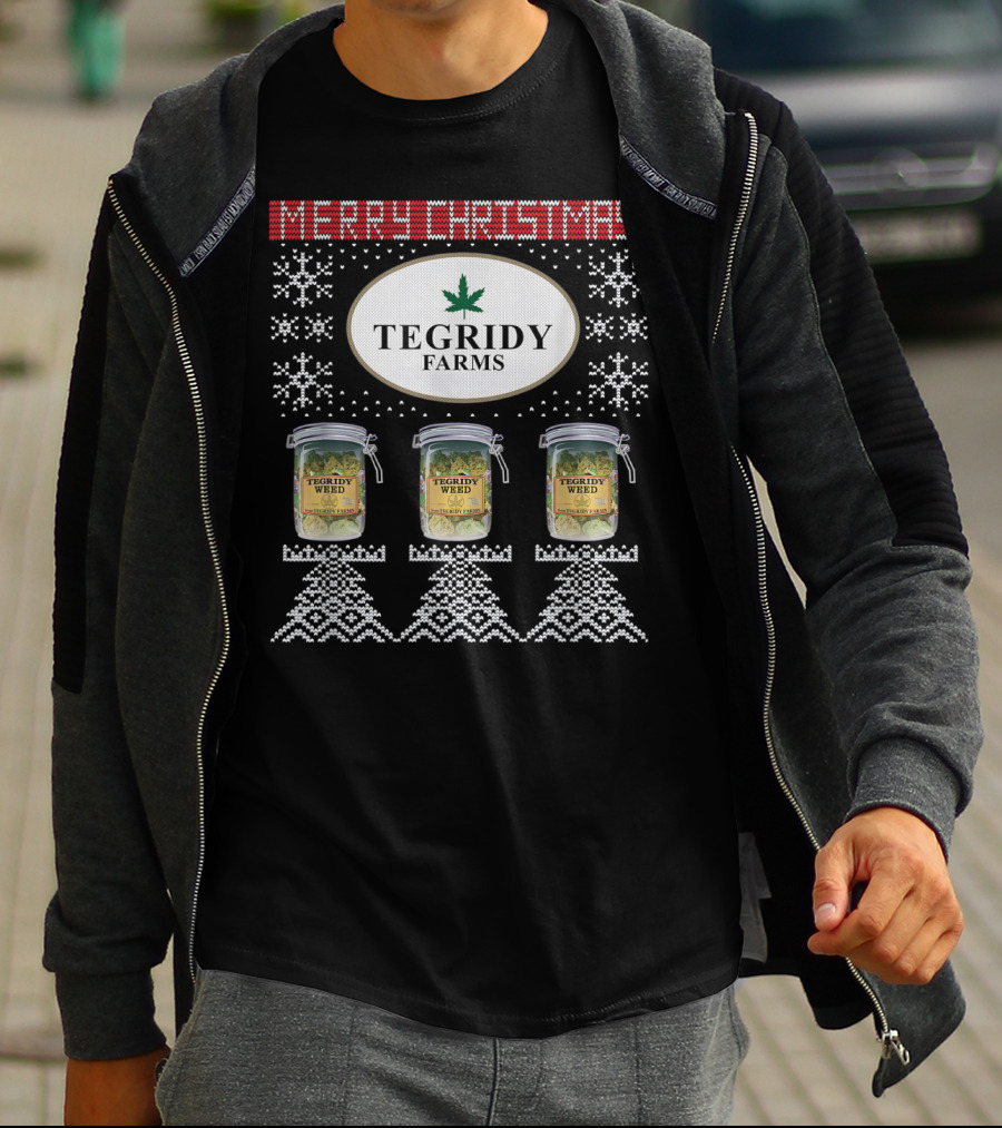 Merry Christmas Tegridy Farms Weed Ugly Christmas Special T-Shirt
