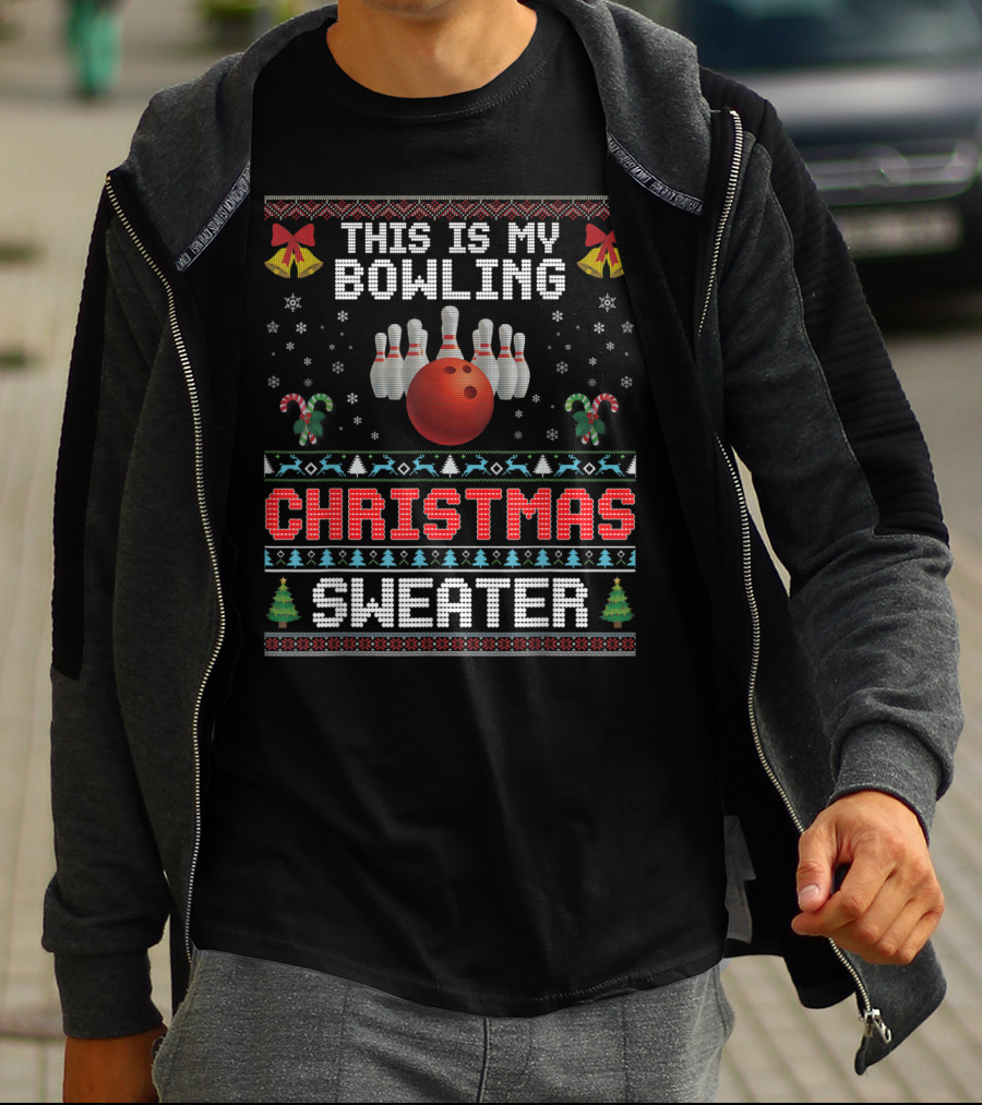This Is My Bowling Christmas Sweater Ugly Sport Merry Xmas T-Shirt