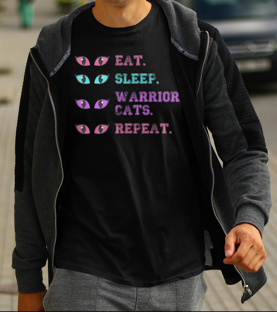 Eat Sleep Warrior Cats Repeat Eyes T-Shirt