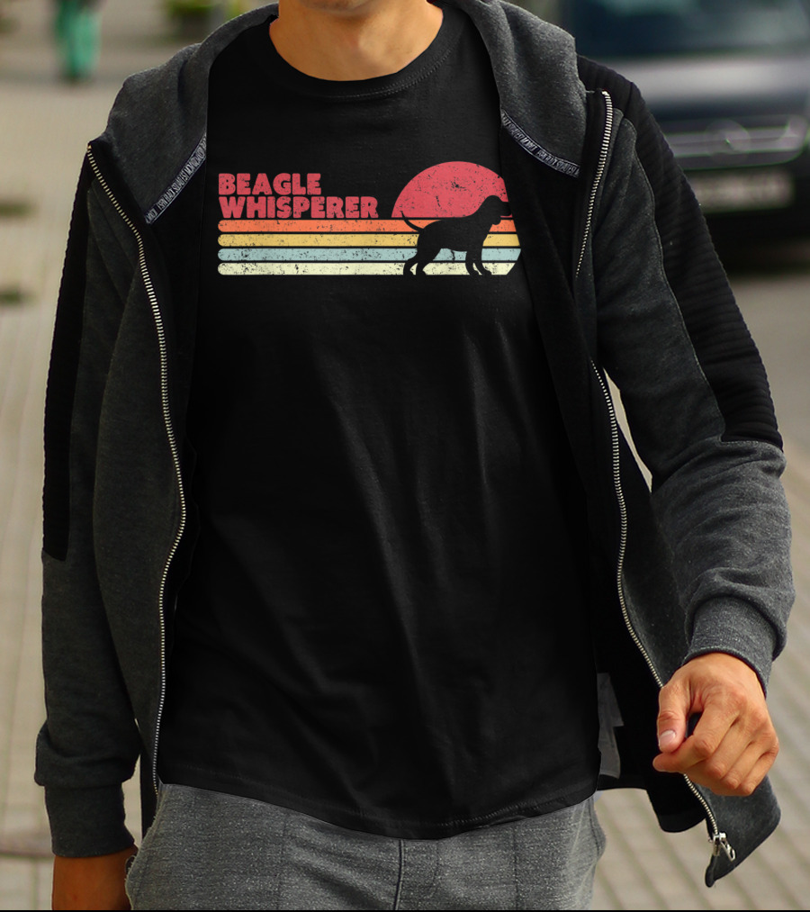 Beagle Whisperer Retro Sunset T-Shirt
