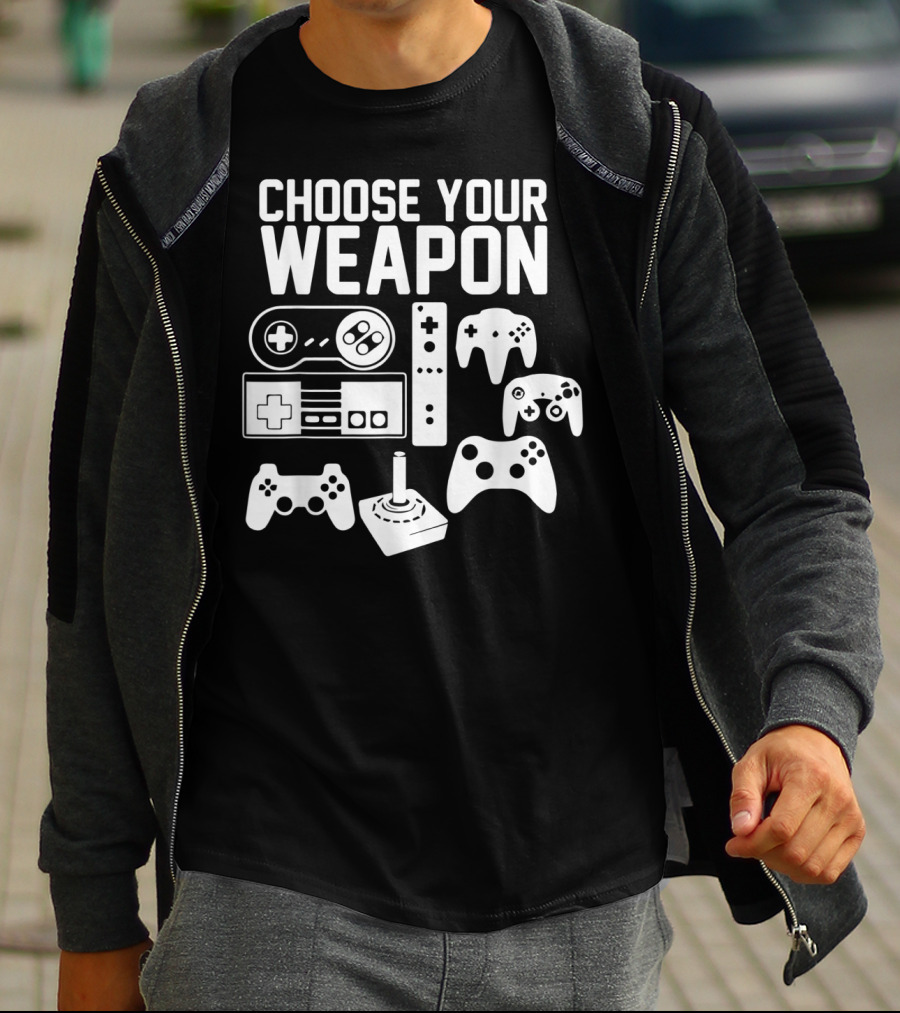 Choose Your Weapon Video Game Gaming Console Controller Gamer Joystick T-Shirt