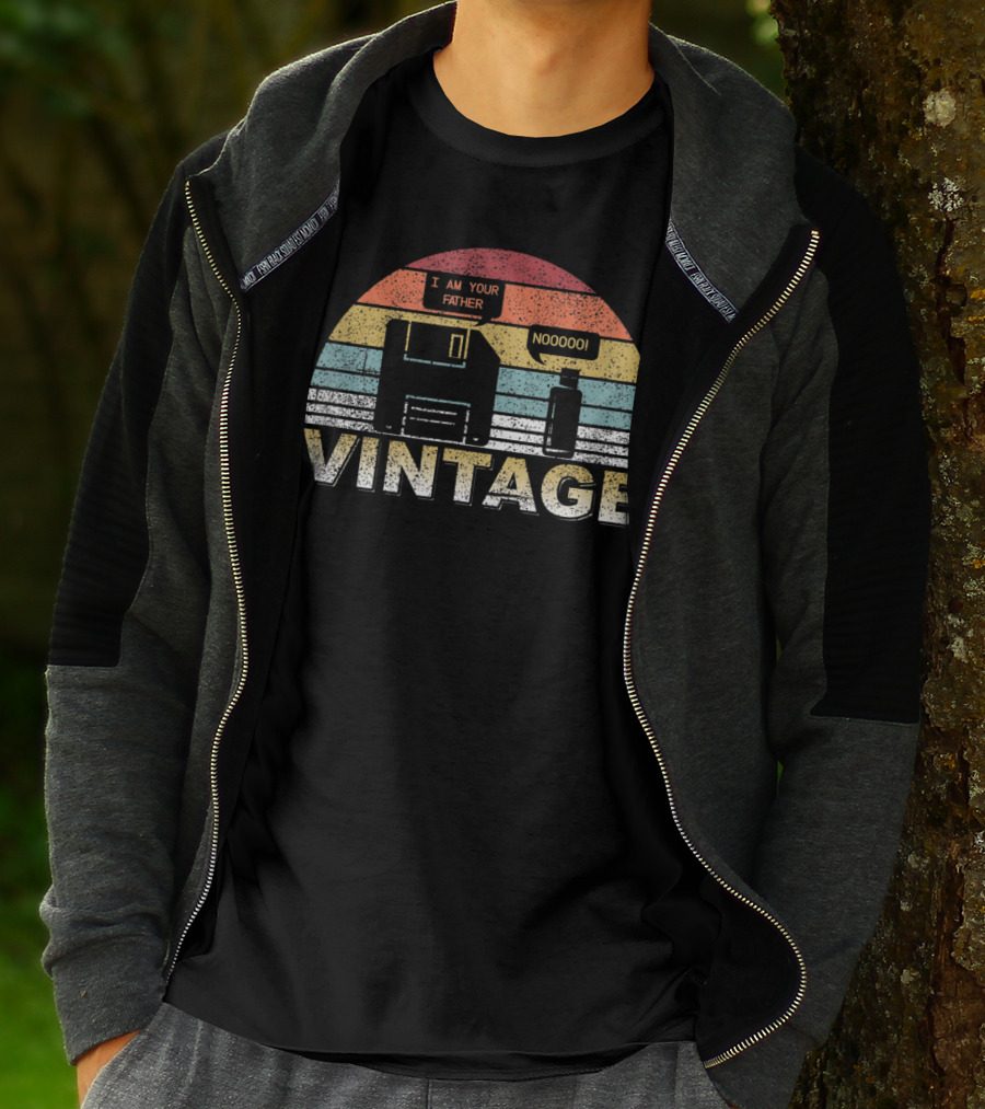 Vintage Floppy Disk I Am Your Father Nooooo Computer Geek Nerd T-Shirt