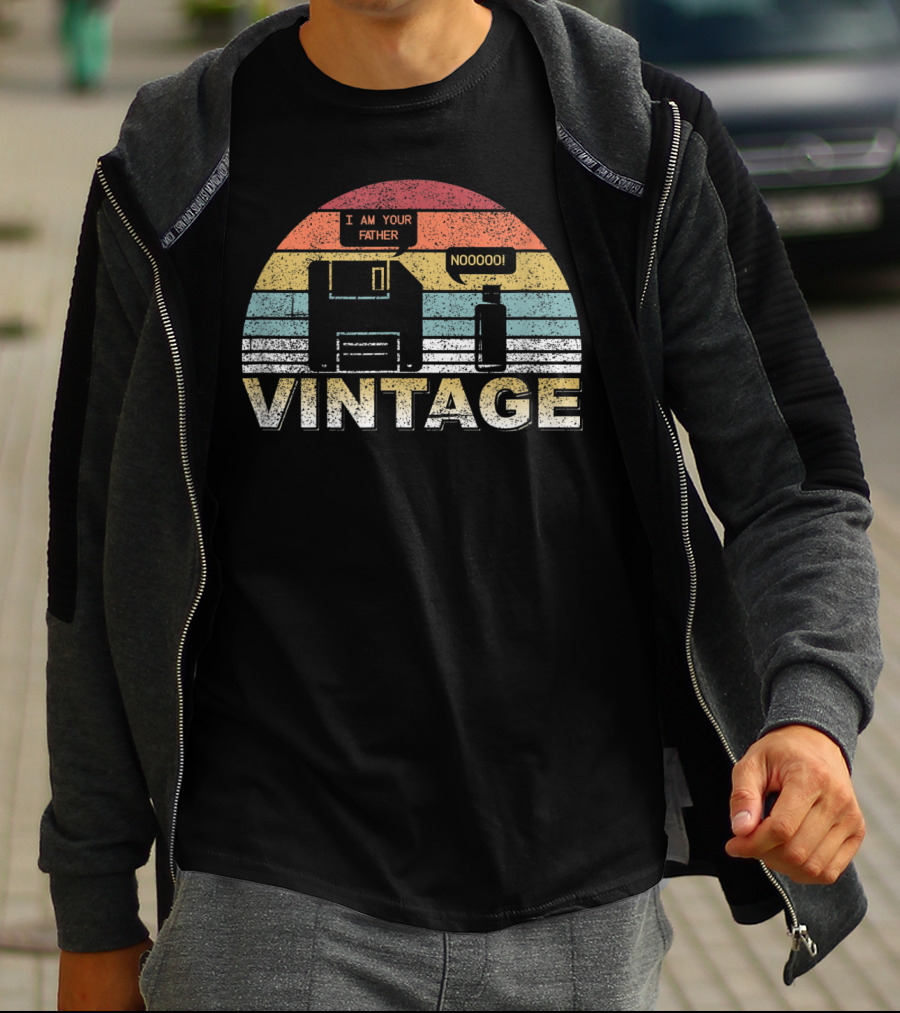 Vintage Floppy Disk I Am Your Father Nooooo Computer Geek Nerd T-Shirt