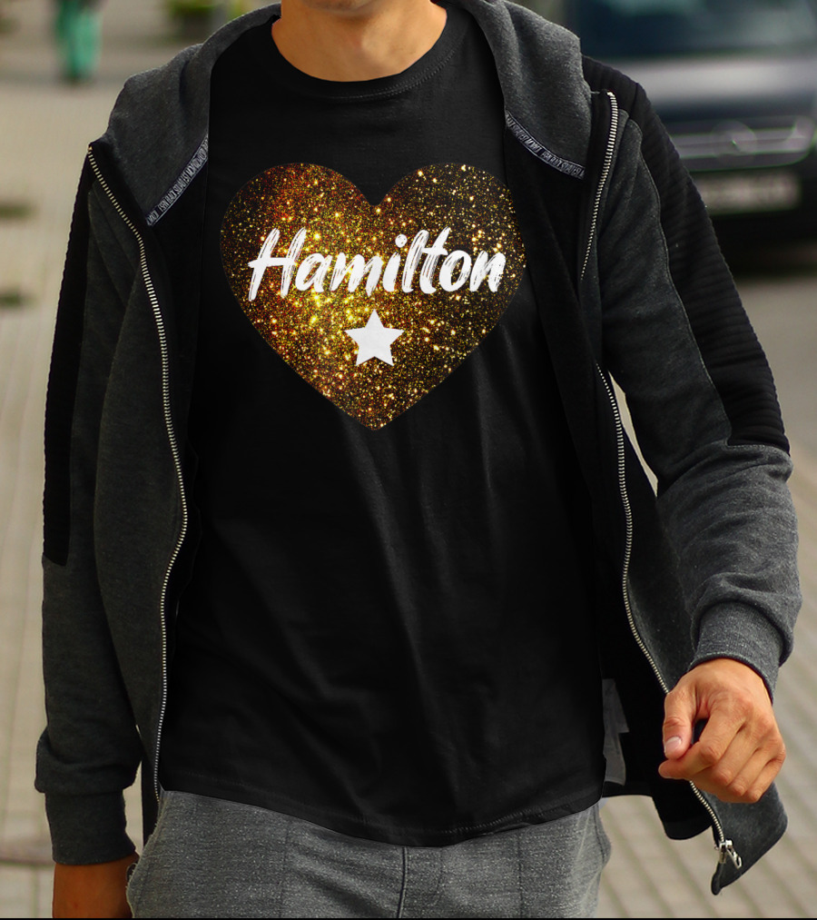 Hamilton Heart Star Gold Sparkle T-Shirt