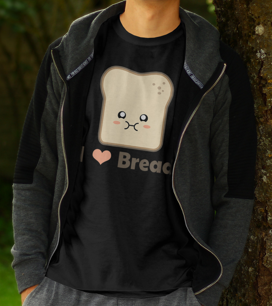 I Heart Kawaii Bread Cute Face T-Shirt