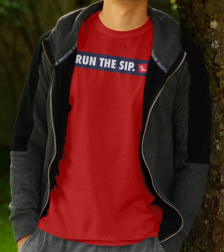 Ole Miss Run The Sip Bold Red T-Shirt