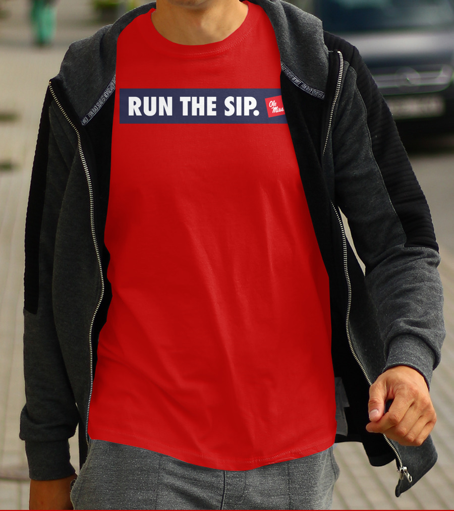 Ole Miss Run The Sip Bold Red T-Shirt