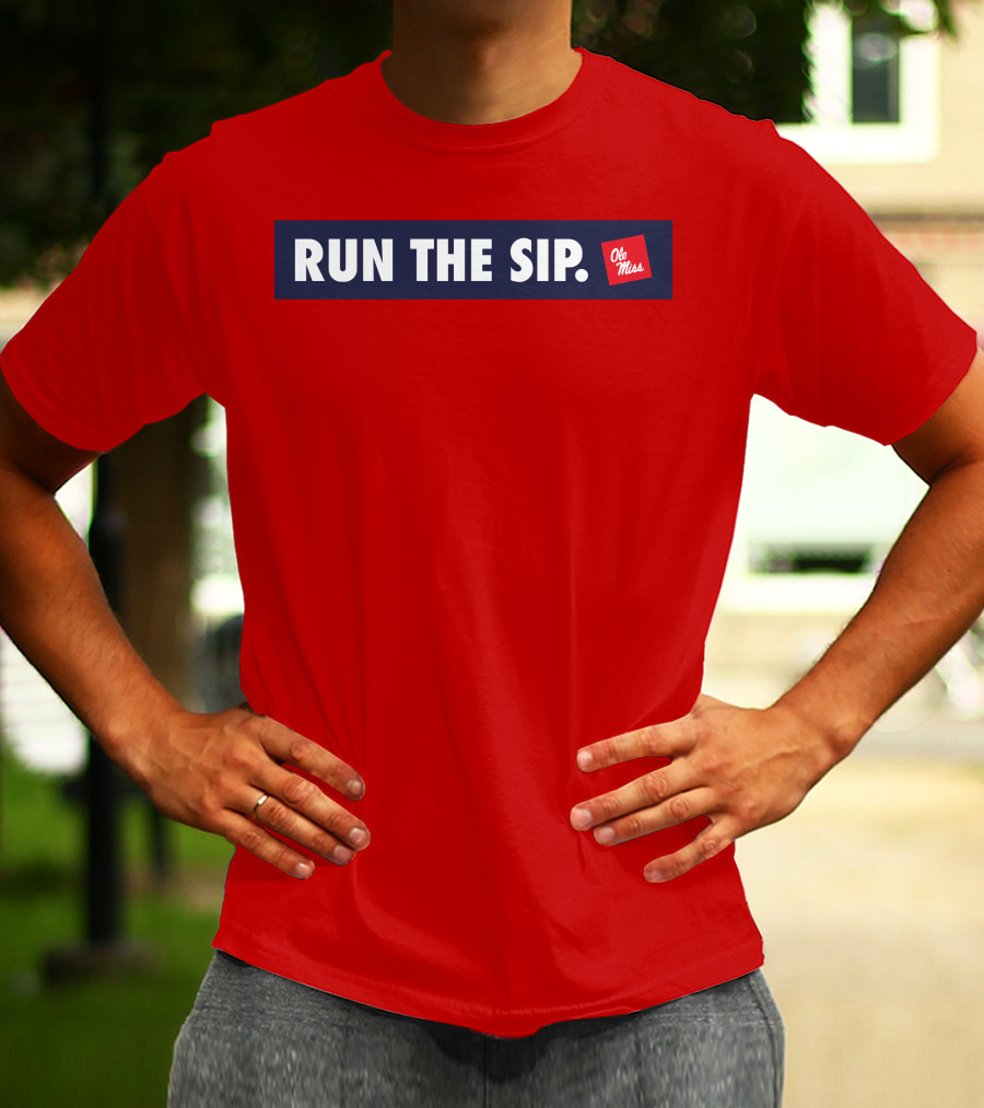 Ole Miss Run The Sip Bold Red T-Shirt