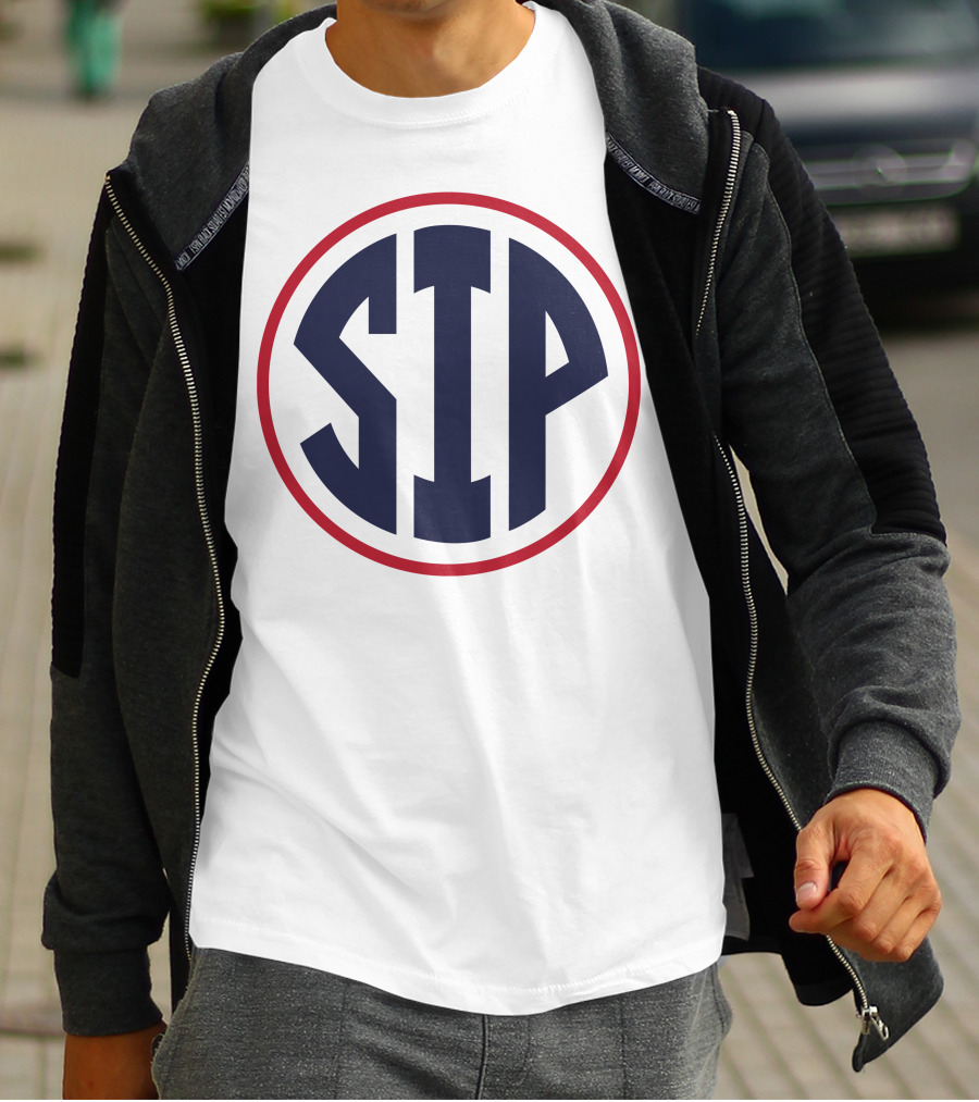 Ole Miss Circle SIP Blue Red T-Shirt