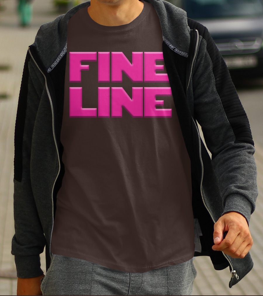 FINE LINE Pink Text On Brown Background T-Shirt