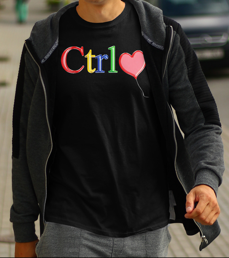 Ctrl Heart Balloon Colorful Letters T-Shirt