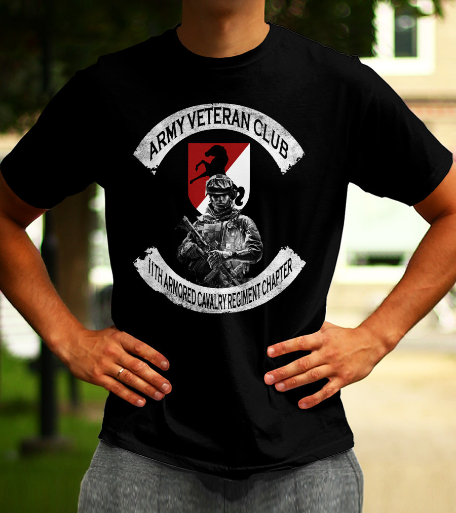 Army Veteran Club 11Th Armored Cavalry Regiment Chapter T-Shirt