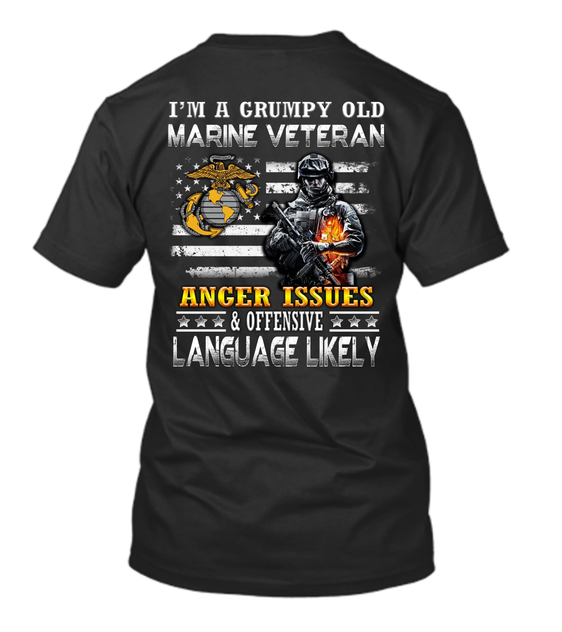 I'm A Grumpy Old Marine Veteran Anger Issues And Offensive Language Likely T-Shirt