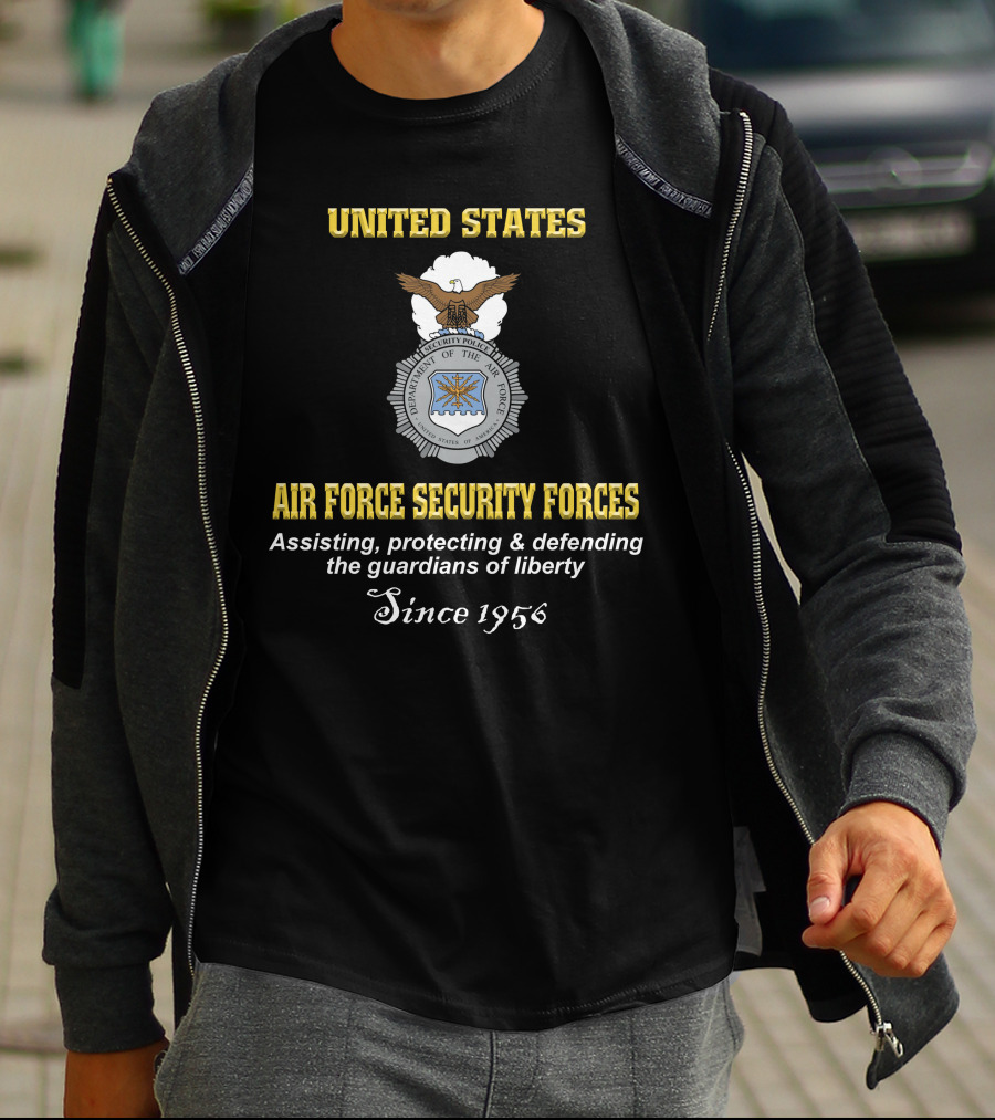 United States Air Force Security Forces Assisting Protecting Defending Since 1956 T-Shirt