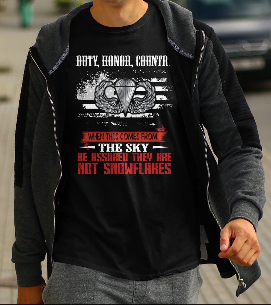 Duty Honor Country Paratrooper Sky Assurance Not Snowflakes T-Shirt
