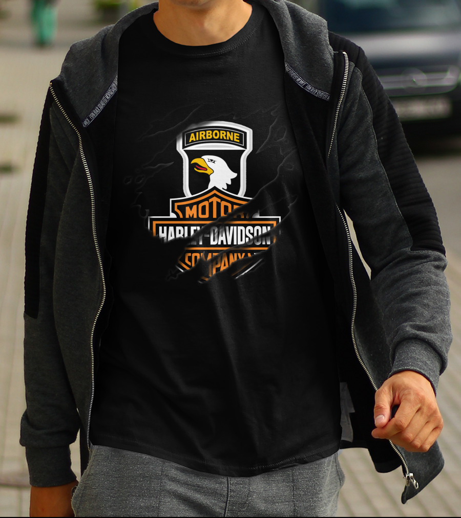 Airborne Harley Davidson Motor Company T-Shirt