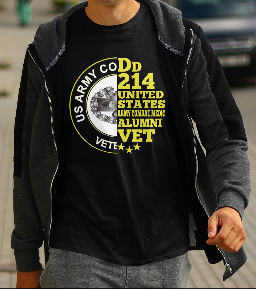 Dd 214 United States Army Combat Medic Alumni Vet Us Army Combat Veteran T-Shirt