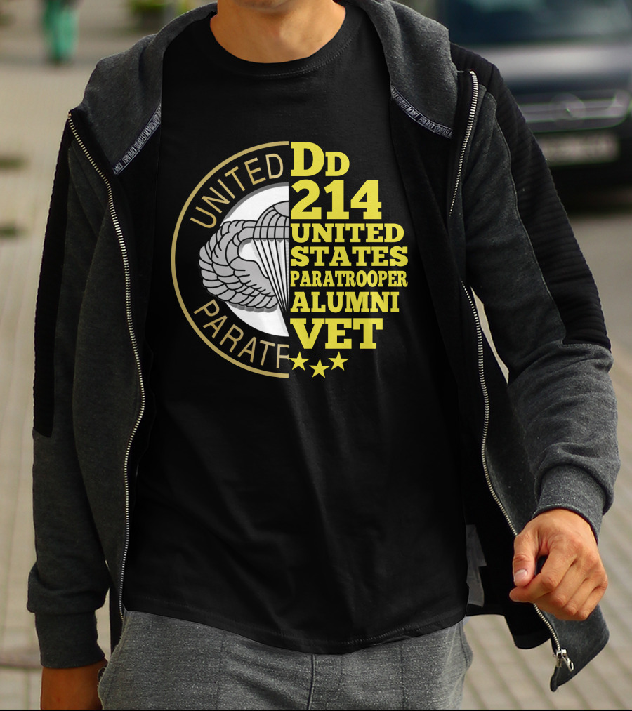 Dd 214 United States Paratrooper Alumni Vet Stars T-Shirt
