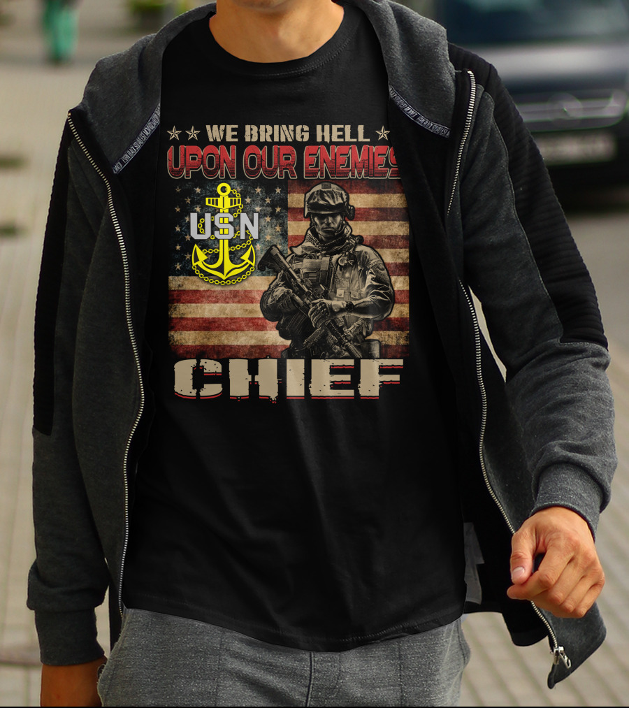 We Bring Hell Upon Our Enemies Usn Chief T-Shirt