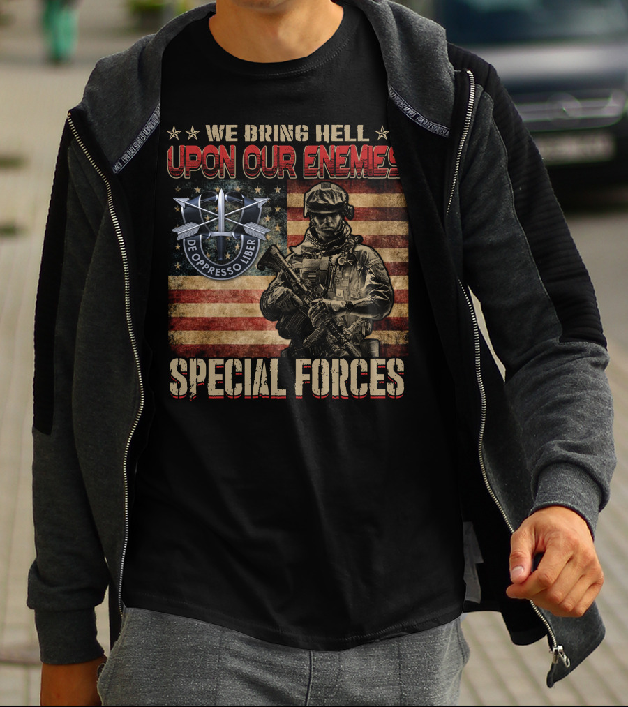 We Bring Hell Upon Our Enemies Special Forces De Oppresso Liber T-Shirt