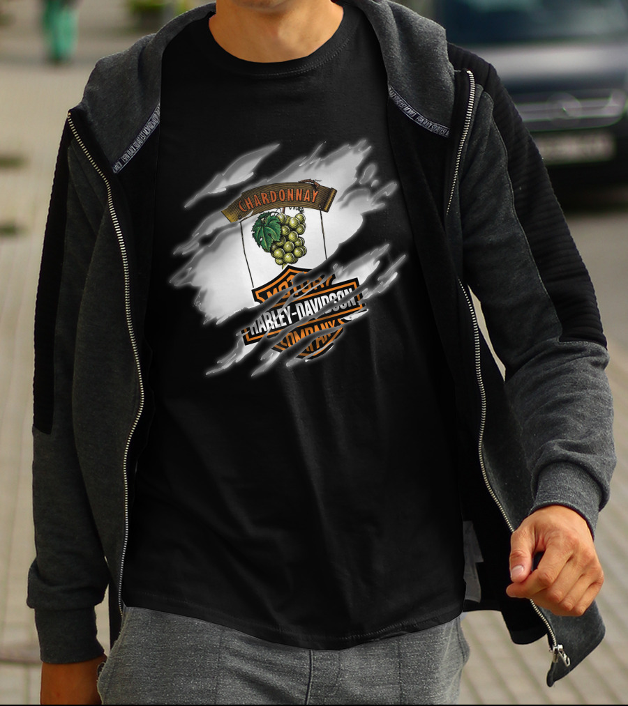 Chardonnay Harley Davidson Grapes Motorcycle T-Shirt