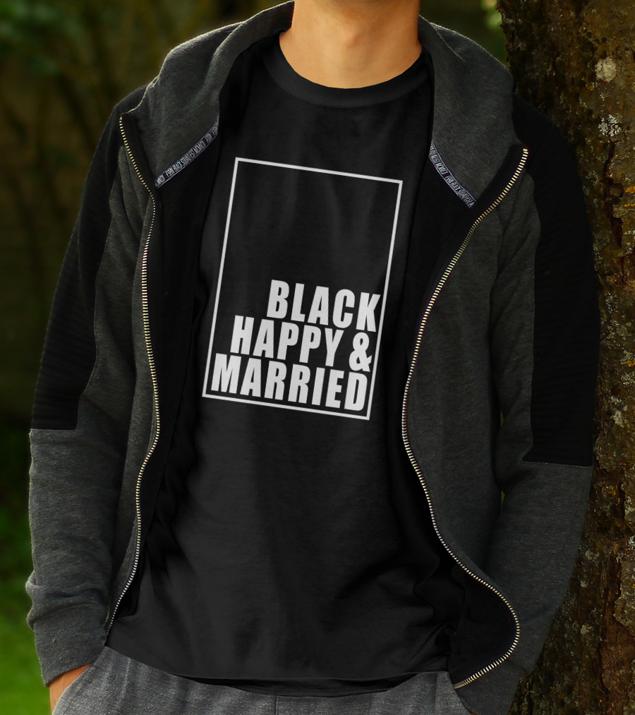 Black Happy And Married T-Shirt