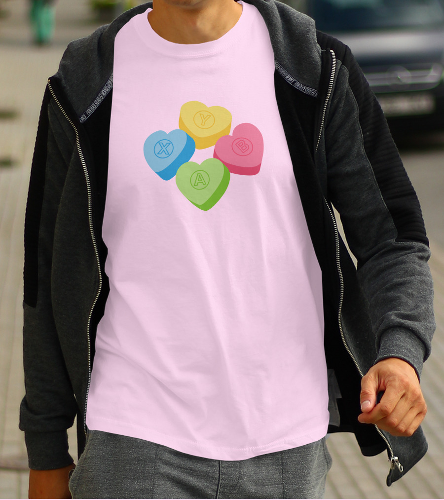 Valentine's Candy Hearts X Y A B T-Shirt