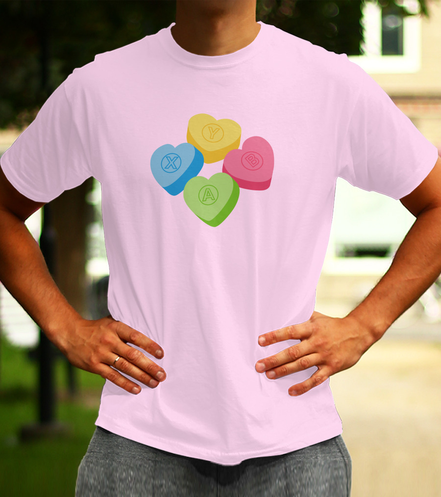 Valentine's Candy Hearts X Y A B T-Shirt