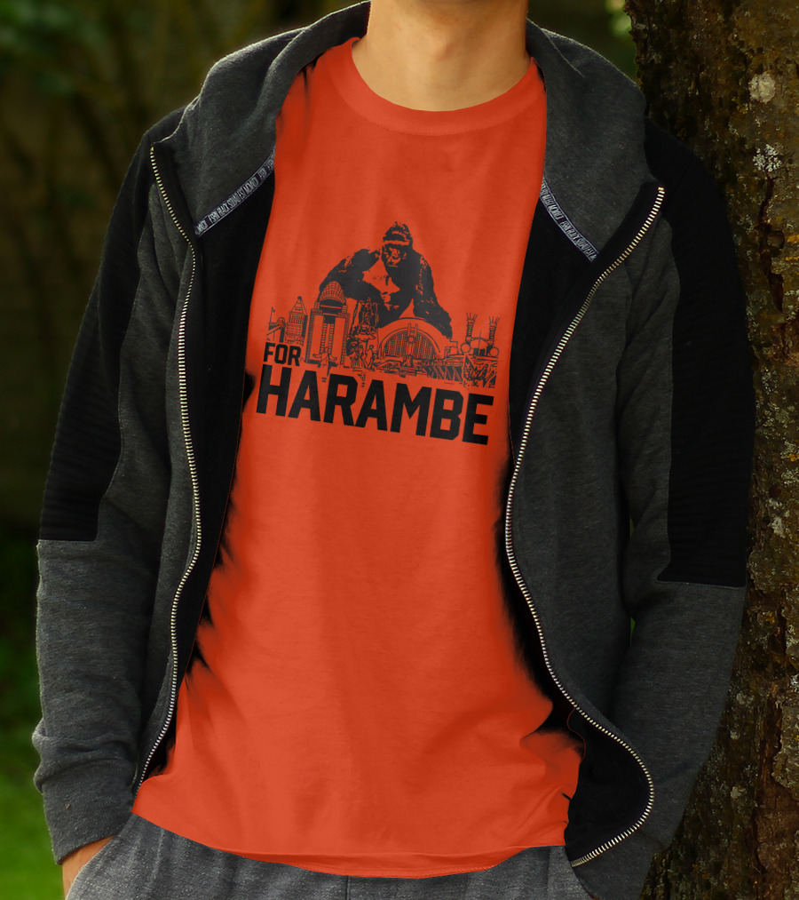 For Harambe Cincinnati Skyline Iconic Gorilla T-Shirt