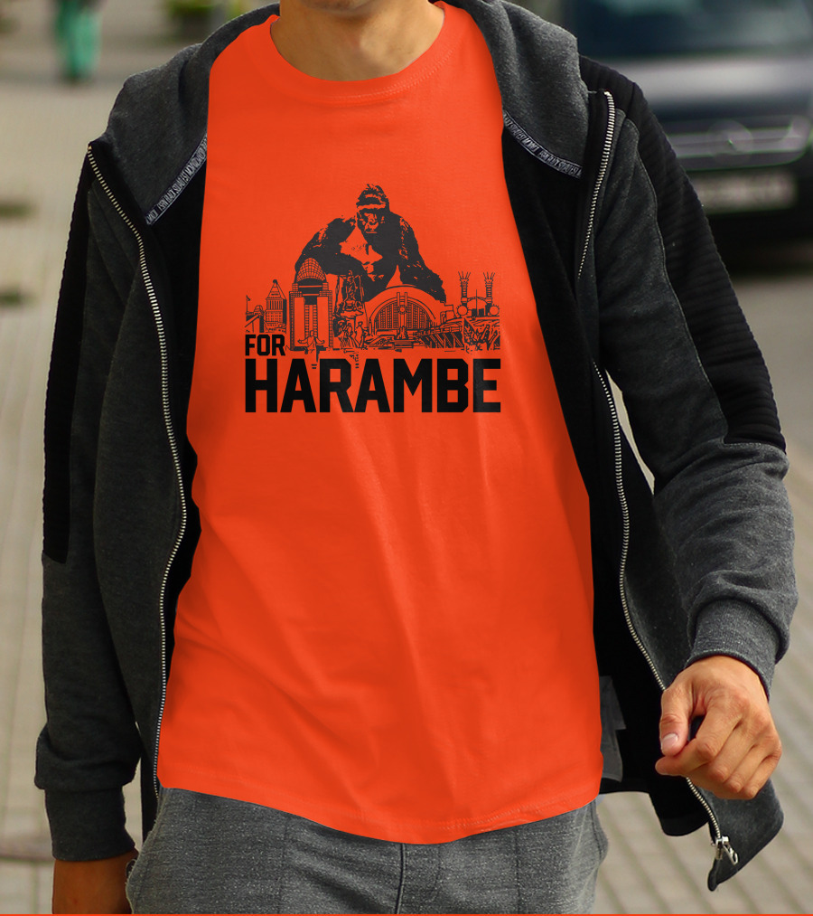 For Harambe Cincinnati Skyline Iconic Gorilla T-Shirt