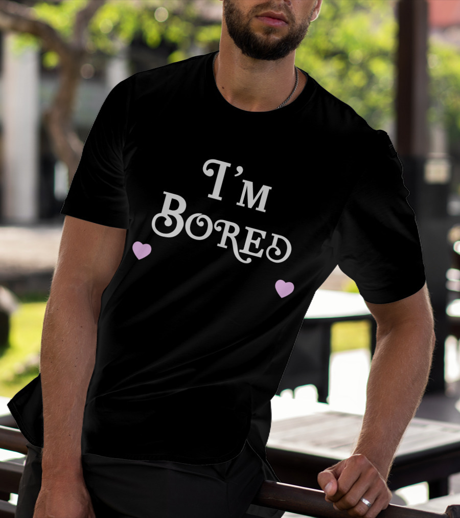 Queens Of Bravo I'm Bored I'm Bored Pink Hearts T-Shirt