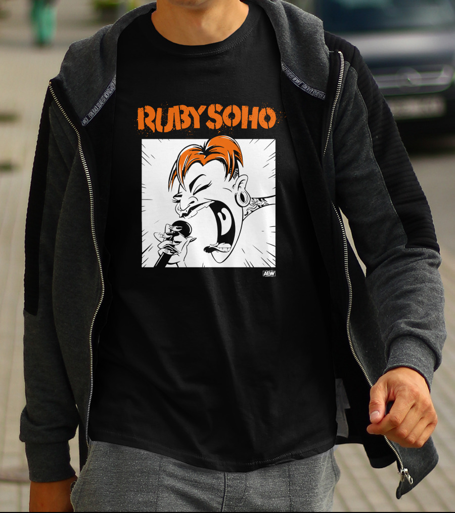 Ruby Soho AEW All Elite Wrestling Merch Scream Tattoo Mic Iconic T-Shirt