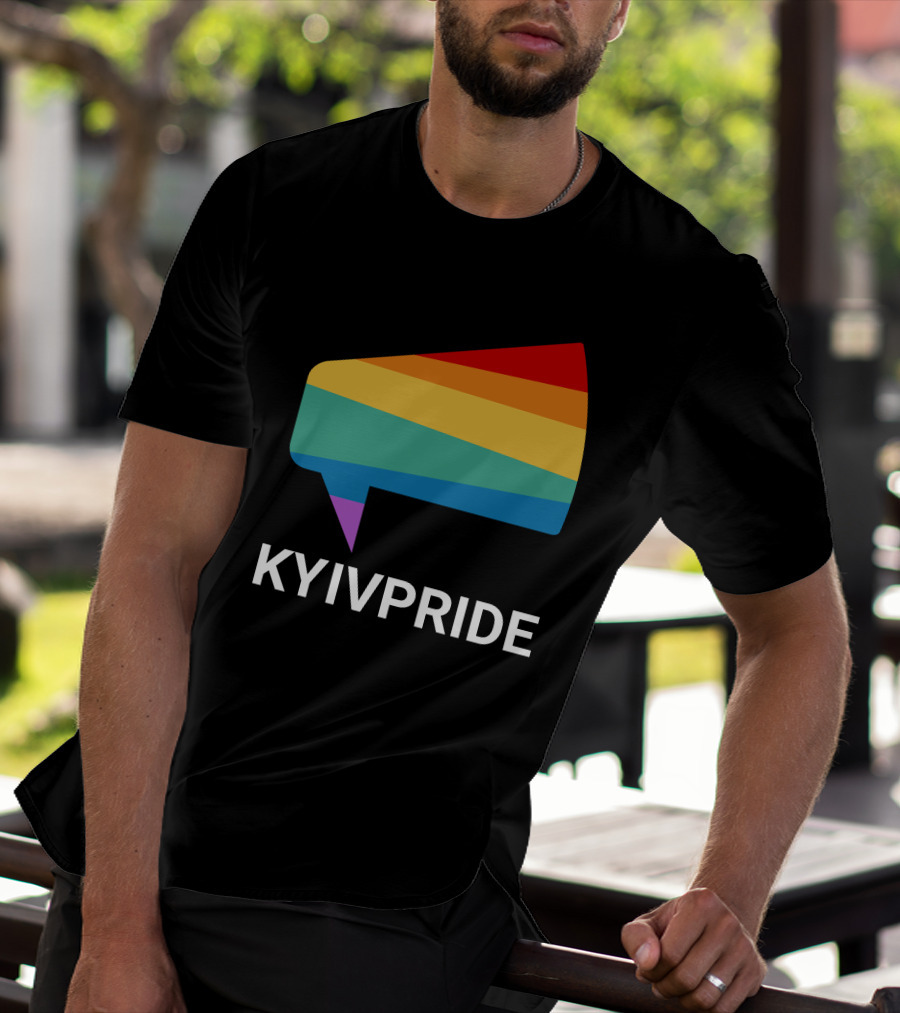 Kyiv Pride Rainbow Megaphone Shirleene Robinson T-Shirt