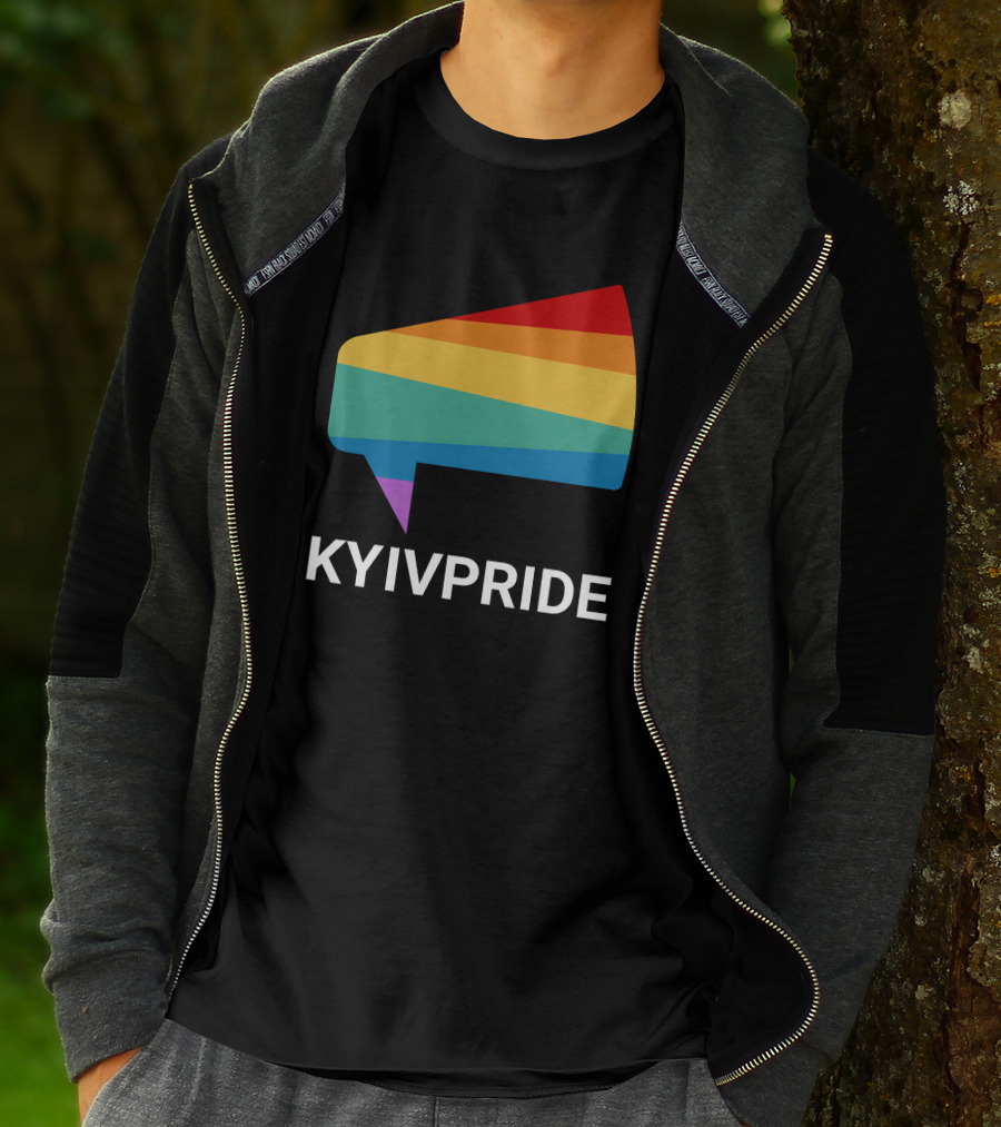Kyiv Pride Rainbow Megaphone Shirleene Robinson T-Shirt