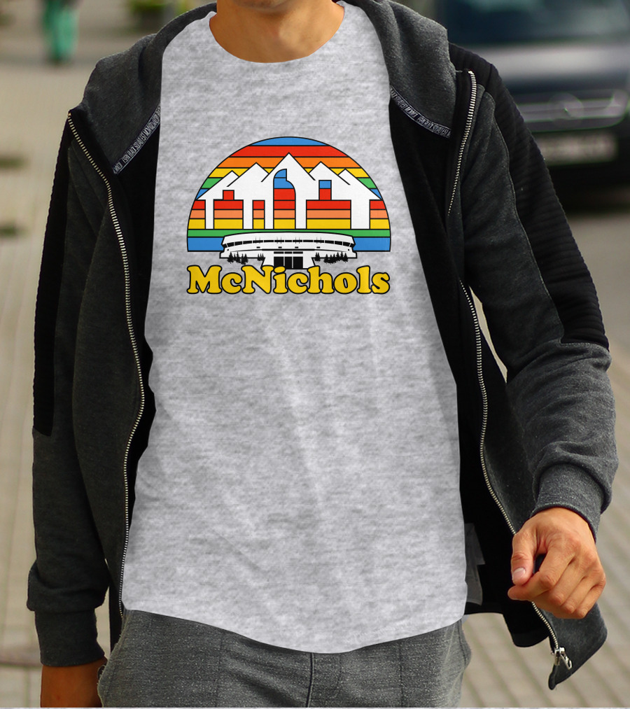 McNichols Sports Arena Retro Mountain Rainbow T-Shirt