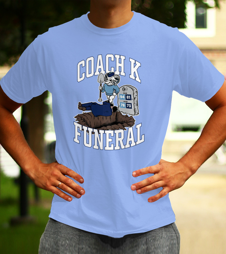 Dave Portnoy Coach K Funeral Duke University Blue Devil Tombstone T-Shirt